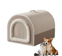 Bmdjdq Casa de felpa para gatos, felpa cálida, 1 alfombrilla cerrada para mascotas, nido de dormir de invierno, interior lavable, para gatito, cachorro, sala de estar, habitación, dormitorio, garaje