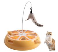Bmdjdq Cat Toy Roller, Kitten Exercise Toy, Cat Exercise Device, Rotating Cat Toy, Intelligent Smart Mute Cat Toy, Rechargeable Cat Toy Roller with Feathers for Indoor Cat Roller Toys
