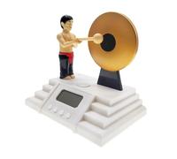 Bmdjdq Digital Alarm Clock, Cute Clock with Gong Stick, Small Digital Alarm Clock, Gong Stick Alarm Clock, Gong Alarm Clock, Battery Operated Alarm Clock for Heave Sleepers