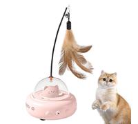 Bmdjdq Electric Interactive Cat Toy, Cat Toy with Feather, Feather Wand Toy, Feather Chaser Toy, Cat Hunting Simulator, Rechargeable Electric Sensing Pet Toys for Indoor Cat Pet