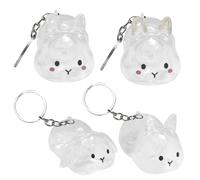 Bmdjdq Recuerdo Memorial de Pelo de Mascota, 4 Unidades Contenedor Pelos Mascotas, Contenedor Transparente Forma Conejo para Uso Diario Regalo Familia Amigos Hogar Viaje