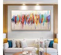 BMGKYAGL Cuadro abstracto original pintado sobre lienzo, colorido, para colgar, para dormitorio, decoración del hogar (50 x 100 cm, sin marco)