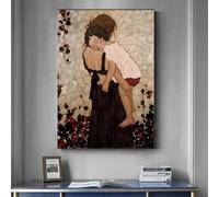 BMGKYAGL Cuadro abstracto sobre lienzo, famosa madre e hijo de Gustav Klimt, póster e impresión, arte de pared, imágenes para decoración de sala de estar, 80 x 120 cm, sin marco
