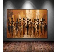 BMGKYAGL Cuadro en lienzo de mujeres africanas bailando, póster étnico vibrante, imagen artística de pared para amantes de la música, decoración del hogar (60 x 90 cm/sin marco)