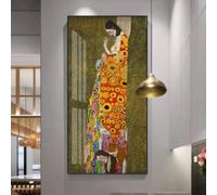 BMGKYAGL Cuadro famoso El beso de la esperanza, de Gustav Klimt, II, impresión artística para pared, póster, lienzo, decoración del hogar, oficina, habitación, 50 x 100 cm, sin marco