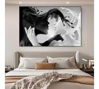 BMGKYAGL Cuadro sobre lienzo con figura de amante abstracta en blanco y negro, pósteres de arte de pared, impresiones, imágenes de pared, decoración de pared del hogar, 60 x 80 cm, sin marco