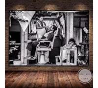 BMGKYAGL Foto antigua de barbería vintage, década de 1940, póster artístico de peluquería, lienzo, impresión de pared, decoración del hogar (60 x 90 cm/sin marco)