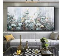 BMGKYAGL Hermosos cuadros de flores, pintura abstracta sobre lienzo, arte mural floral escandinavo moderno para la decoración del dormitorio (80x150cm/marco interno)