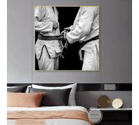 BMGKYAGL Póster de arte de pared con diseño de cinturón marcial de Jiu-Jitsu vintage, póster de lienzo, impresiones de pared, decoración del hogar, 90 x 90 cm, sin marco