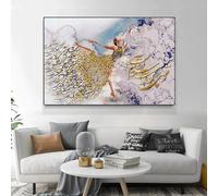BMGKYAGL Póster de bailarina de ballet dorada con caligrafía La danza es mi deseo, pintura en lienzo, imágenes de pared, citas de Rumi, impresiones decorativas, 40 x 60 cm, sin marco