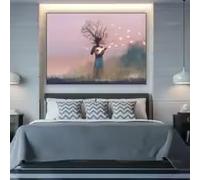 BMGKYAGL Póster de banjo, mariposa brillante, guitarra, saxofón, impresiones de música jazz, póster de fantasía, arte de pared impreso en lienzo (60 x 90 cm/sin marco)