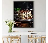 BMGKYAGL Póster de pastel, pastel de frutas, postre, pastel de chocolate, imagen de pastelería, decoración, restaurante, tienda de postres, impresión en lienzo (80 x 120 cm/marco interior)