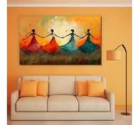 BMGKYAGL Póster de una encantadora bailarina con falda colorida, cuatro bailarinas, pintura sobre lienzo, arte de pared, decoración para cafetería y hogar (20x40cm/marco interno).