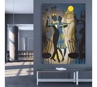 BMGKYAGL Póster decorativo de pareja bailando Balboa azul, vintage, años 20 y 40, de tango y danza (60 x 90 cm/sin marco)