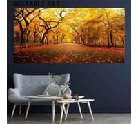 BMGKYAGL Póster e impresiones de paisaje de árbol rojo y amarillo natural, pintura en lienzo, arte de pared otoñal, imágenes para decoración del hogar, 60 x 120 cm, sin marco