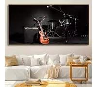 BMGKYAGL Póster en lienzo, arte moderno, instrumentos musicales, ideal para dormitorio, sala de estar, pasillo (50 x 100 cm, sin marco)