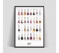 BMGKYAGL Pósteres de guitarras famosas, instrumentos musicales, pintura en lienzo, música rock retro, arte de pared para sala de estar, decoración del hogar (50 x 70 cm/sin marco)