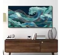BMGKYAGL Pósters de arte mural con diseño de olas, láminas de lienzo con motivos Wabi Sabi para la decoración de la sala de estar y el dormitorio (40x80cm/sin marco)
