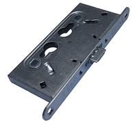 BMH 1739.000001 - Cerradura de puerta para puertas interiores DM65, cilindro redondo de acero galvanizado 1739, color plateado