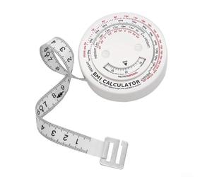 BMI - Cinta métrica de índice de masa corporal retráctil de 150 cm con calculadora para dieta de pérdida de peso, seguimiento de cintura, cadera, pecho, muslo, conteo de calorías, herramienta de