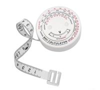 BMI - Cinta métrica retráctil de 150 cm, calculadora de índice de masa corporal para cintura, cadera, pecho, muslo, herramienta de progreso de dieta de fitness suave con botón de bloqueo, plástico