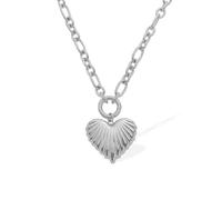 BMIDOT Collar con colgante en forma de corazón de acero de titanio para mujer, 42 cm, Acero de titanio, No es una piedra preciosa