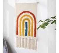 BMIDOT Tapiz de pared de algodón bohemio para colgar en la pared, con borlas, hecho a mano, para apartamentos, dormitorios, salas de estar, dormitorios, puertas, entradas, oficinas en casa (A5)