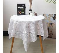 BMIDRUT Manteles Blancos Vintage Cuadrados de Encaje de Ganchillo para decoración de Bodas, Fiestas 85x85 cm