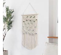 BMIDRUT Tapiz colgante de macramé bohemio tejido a mano, atrapasueños, decoración de pared para el hogar, frontón de pared, 40 x 80 cm