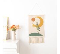 BMIDRUT Tapiz de macramé decorativo para pared, tejido de macramé, tapiz tejido bohemio, tapiz de pared de arte para el hogar, apartamento, dormitorio, fondo, 50 x 85 cm