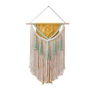 BMIDRUT Tapiz de macramé para colgar en la pared, estilo bohemio, decoración del hogar, hecha a mano, para dormitorio, sala de estar, apartamento, dormitorio, galería, 45 x 70 cm (Amarillo)