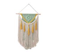 BMIDRUT Tapiz de macramé para colgar en la pared, estilo bohemio, decoración del hogar, hecha a mano, para dormitorio, sala de estar, apartamento, dormitorio, galería, 45 x 70 cm (Verde)
