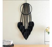 BMIDRUT Tapiz de macramé tejido de algodón, atrapasueños, hecho a mano, tejido con borla de plumas, adorno artesanal para dormitorio, sala de estar, apartamento