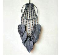 BMIDRUT Tapiz de macramé tejido de algodón, atrapasueños, hecho a mano, tejido con borla de plumas, adorno artesanal para dormitorio, sala de estar, apartamento