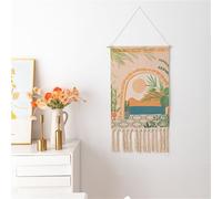 BMIDRUT Tapiz de macramé tejido estilo bohemio para pared, tapiz de arte para casa, apartamento, dormitorio, fondo de pantalla 50 x 85 cm