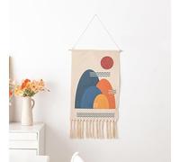 BMIDRUT Tapiz de macramé tejido estilo bohemio para pared, tapiz de arte para casa, apartamento, dormitorio, fondo de pantalla 50 x 85 cm