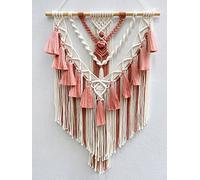 BMIDRUT Tapiz de macramé tejido hecho a mano con borlas, adorno para dormitorio, sala de estar, apartamento, 45 x 75 cm