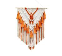 BMIDRUT Tapiz de macramé tejido hecho a mano con borlas, adorno para dormitorio, sala de estar, apartamento, 45 x 75 cm