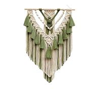 BMIDRUT Tapiz de macramé tejido hecho a mano con borlas, adorno para dormitorio, sala de estar, apartamento, 45 x 75 cm