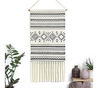 BMIDRUT Tapiz de macramé tejido para colgar en la pared, decoración bohemia para el hogar, telón de fondo bohemio para apartamento, dormitorio, puerta, decoración de 50 x 85 cm
