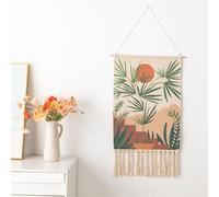 BMIDRUT Tapiz de macramé tejido para colgar en la pared, tapiz bohemio para el hogar, dormitorio, habitación, fondo, 50 x 85 cm