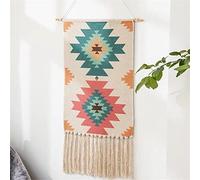 BMIDRUT Tapiz tejido de macramé para colgar en la pared, decoración bohemia para el hogar, telón de fondo bohemio, decoración de puerta de apartamento, dormitorio, 50 x 85 cm
