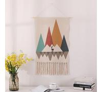 BMIDRUT Tapiz tejido de macramé para colgar en la pared, decoración del hogar, bohemio, arte de pared para el hogar, apartamento, dormitorio, telón de fondo de 50 x 85 cm