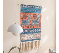 BMIDRUT Tapiz tejido de macramé para colgar en la pared, tapiz bohemio para el hogar, apartamento, dormitorio, telón de fondo de 50 x 85 cm