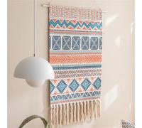 BMIDRUT Tapiz tejido de macramé para colgar en la pared, tapiz bohemio para el hogar, apartamento, dormitorio, telón de fondo de 50 x 85 cm