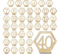 BMKGODN Números de mesa boda con base soporte, forma hexagonal, decoración pie for recepción fiesta del 1 al 40(1 40)