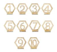 BMKGODN Números de mesa boda con base soporte, forma hexagonal, decoración pie for recepción fiesta del 1 al 40(45667)