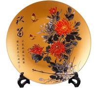 BMKGODN Placa Decorativa de cerámica Jingdezhen de 26cm, crisantemo, gabinete de Vino de Estilo Chino, decoración del gabinete de TV