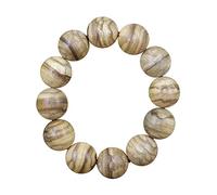 BMKGODN Pulsera de incienso leche con cuentas madera agar Papúa 20 mm, rosario Buda natural un solo círculo for meditación y canto