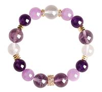 BMKGODN Pulseras elásticas de piedra natural for yoga y uso diario. Regalo curativa morada hecho a mano for mujeres hombres